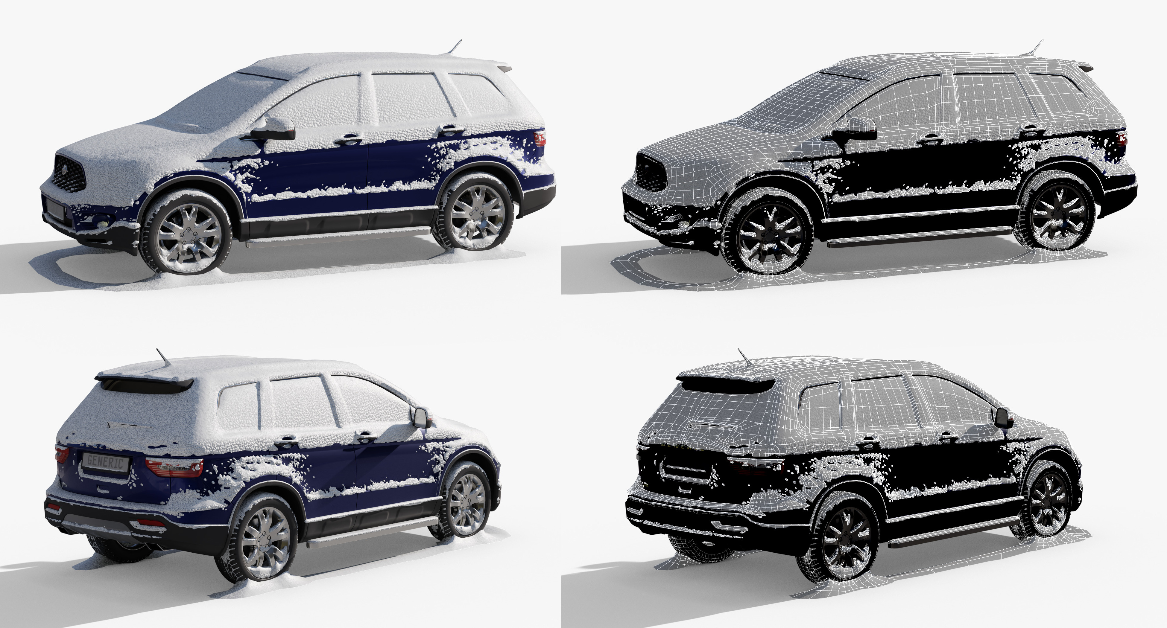Generic SUV ZYX0 snow covered and wrecked preview image 7